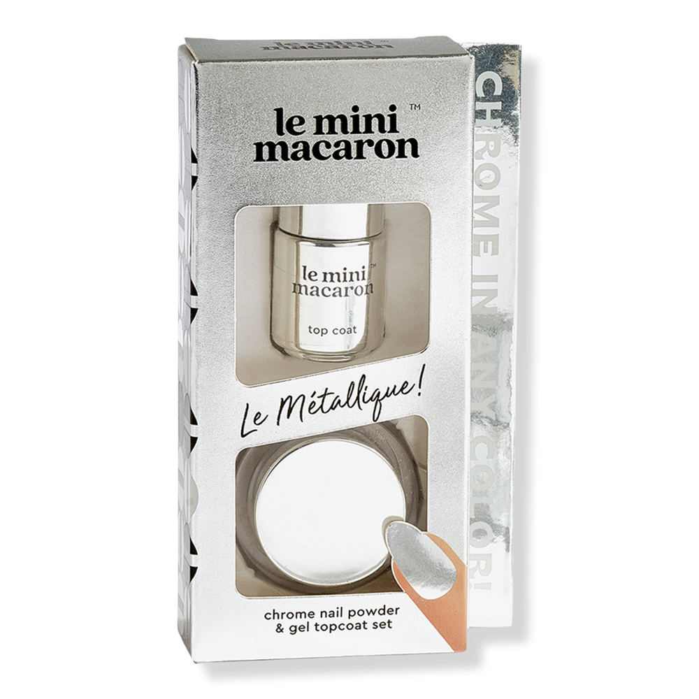 Le Mini Macaron Le Metallique - Chrome Nail Powder & Gel Topcoat Set
