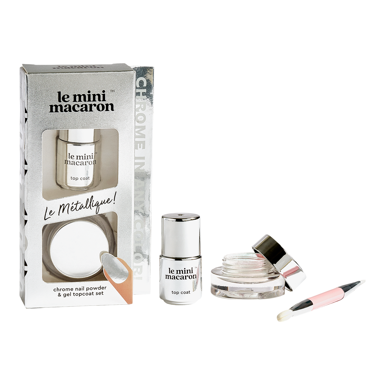 Le Métallique - Chrome Nail Powder & Gel Topcoat Set