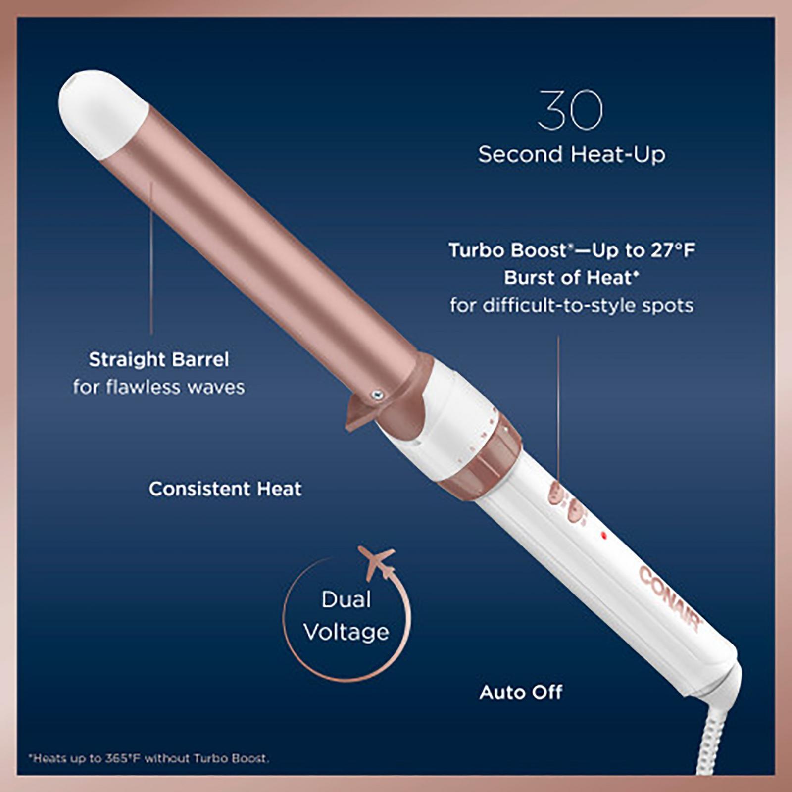 Double Ceramic Rose Gold 1" Clipless Wand