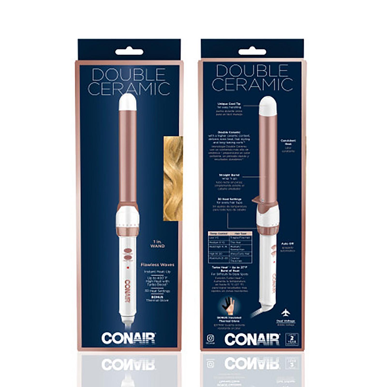 Double Ceramic Rose Gold 1" Clipless Wand