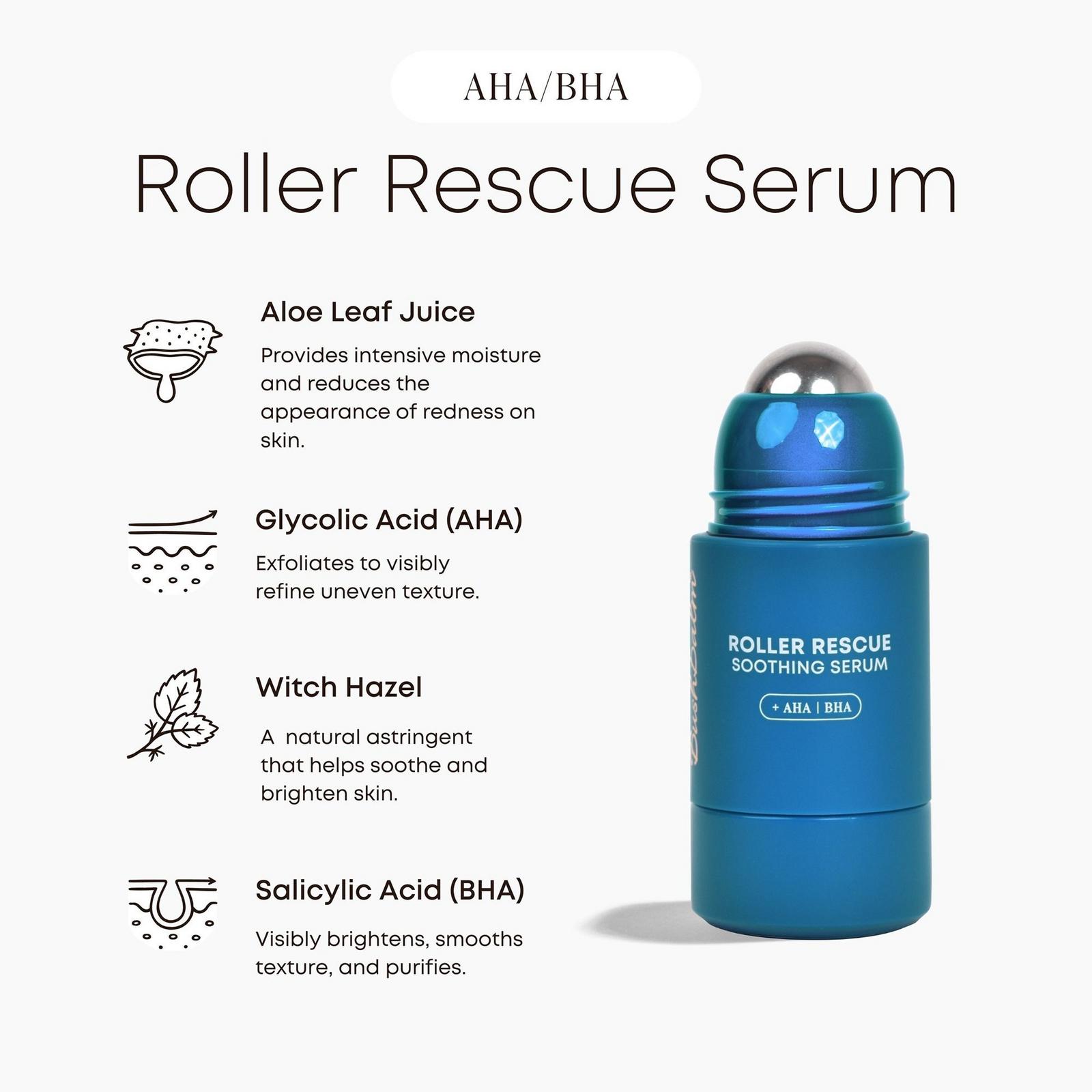Roller Rescue Soothing Serum with AHA/BHA