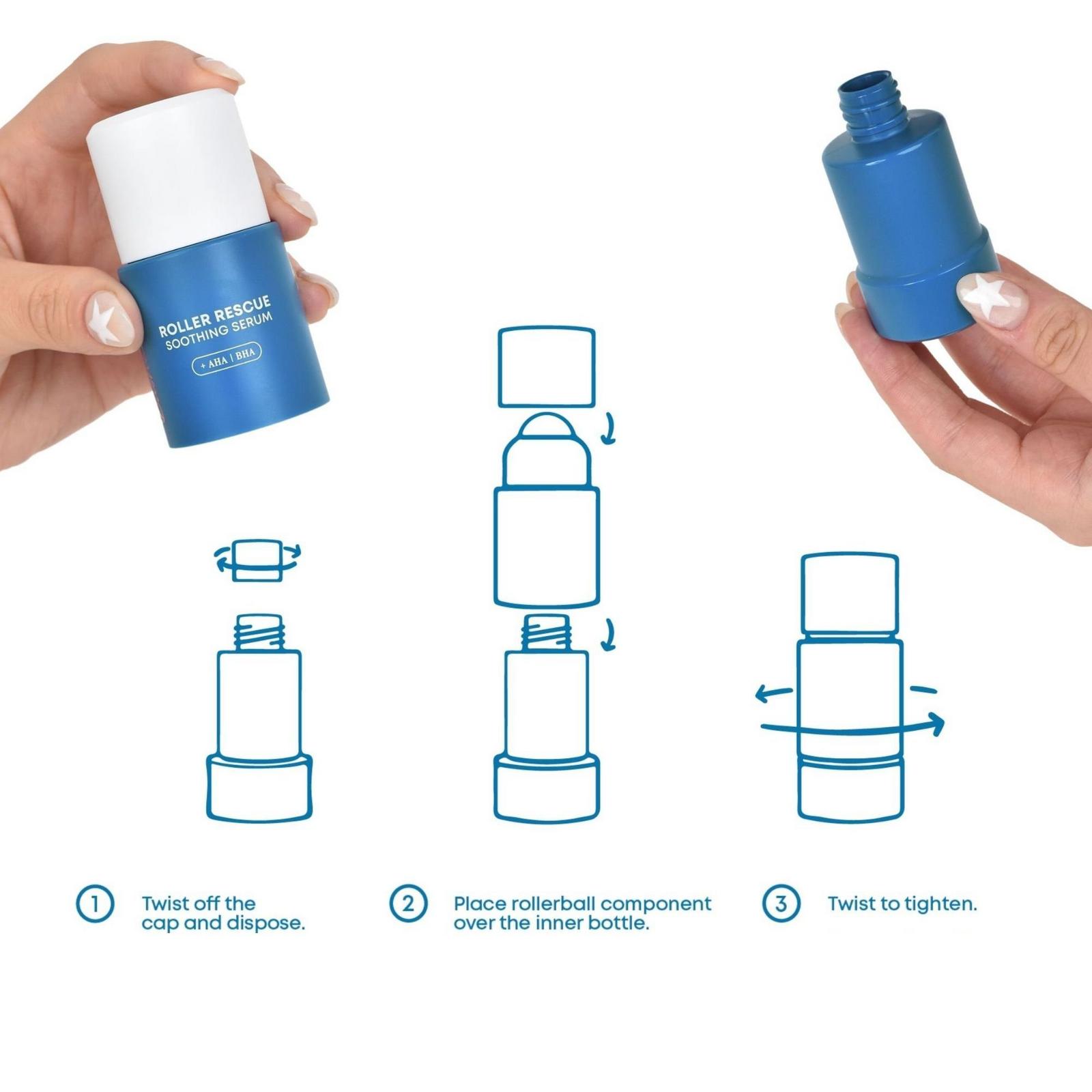 Roller Rescue Soothing Serum with AHA/BHA