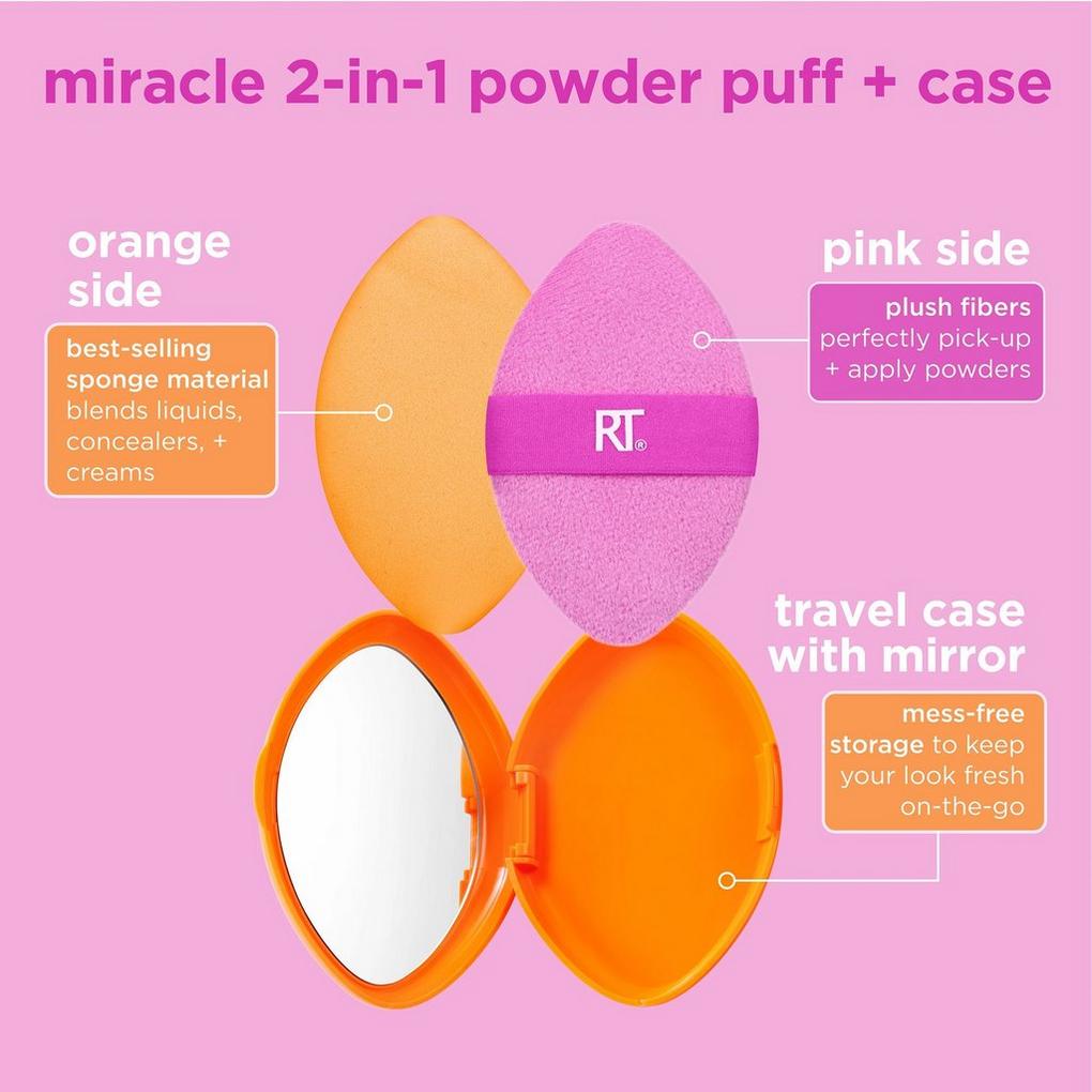 Pastel Pop Miracle 2-In-1 Dual Sided Powder Puff - Real Techniques