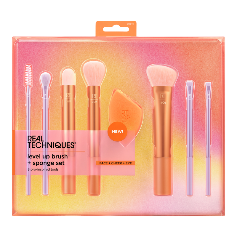 Real Techniques Level Up Makeup Brush + Blending Sponge Set #7