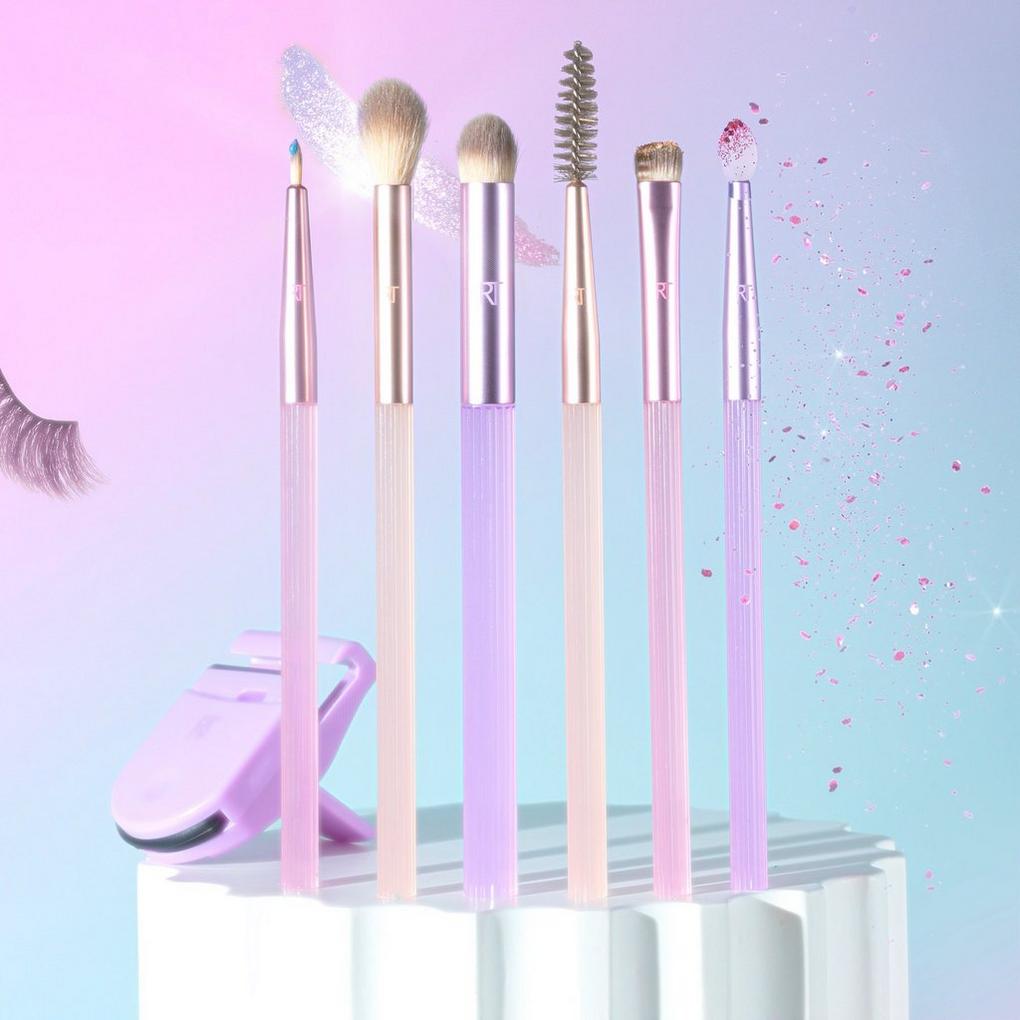 Real Techniques Pastel Pop Frosted Lids Eye Makeup Brush Set