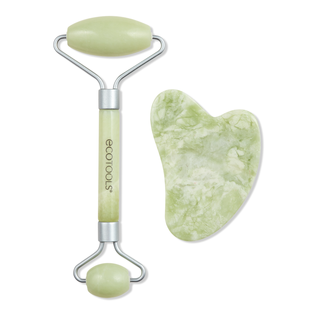 Ecotools Jade Roller + Gua Sha Stone Facial Duo