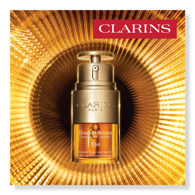 Clarins Free Double Serum Eye sample card with any Skincare purchase Free Double Serum Eye sample card with any Skincare purchase