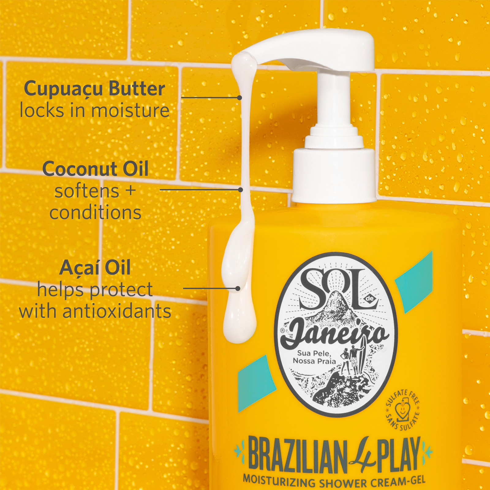 Brazilian 4 Play Moisturizing Shower Cream-Gel