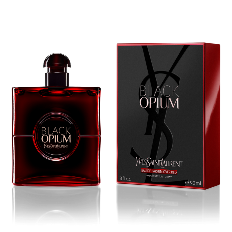 Yves Saint Laurent - 3.0 oz Black Opium Eau de Parfum Over Red
