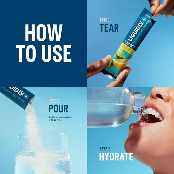 LIQUID I.V. Hydration Multiplier Electrolyte Drink Mix Lemon Lime #4