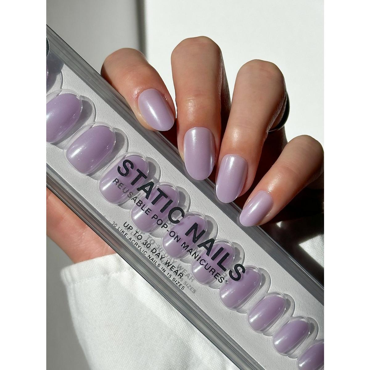 Static Nails Reusable store Pop Ons with Brush in Nail Glue