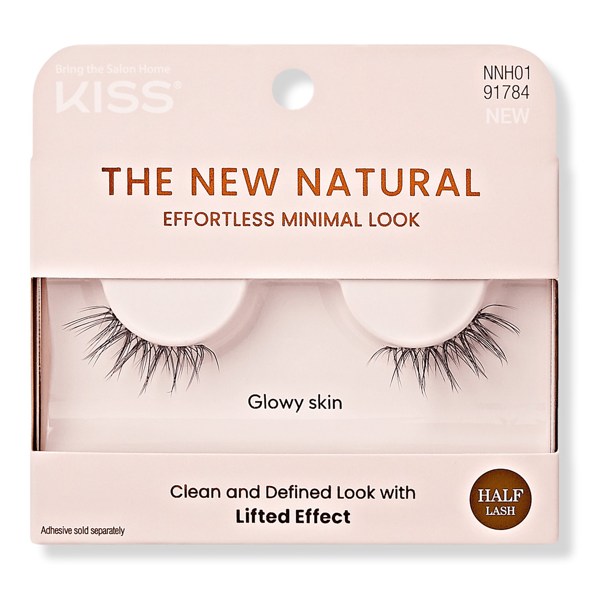 Kiss The New Natural False Eyelashes, Glowy Skin #1