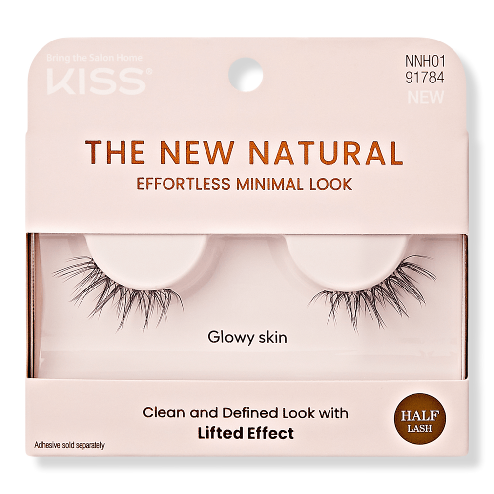 Kiss The New Natural False Eyelashes, Glowy Skin
