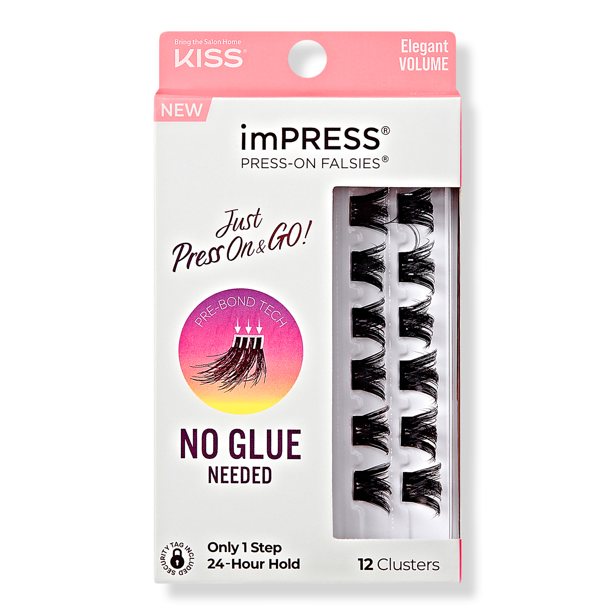 Kiss imPRESS Press-On Falsies Eyelash Clusters, Elegant Volume #1