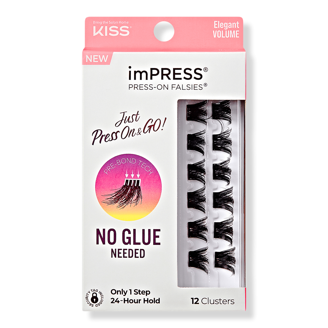 Kiss imPRESS Press-On Falsies Eyelash Clusters, Elegant Volume #1