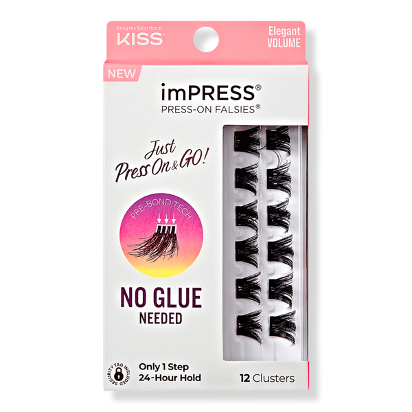 Kiss imPRESS Press-On Falsies Eyelash Clusters, Elegant Volume #1