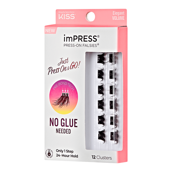 Kiss imPRESS Press-On Falsies Eyelash Clusters, Elegant Volume #3