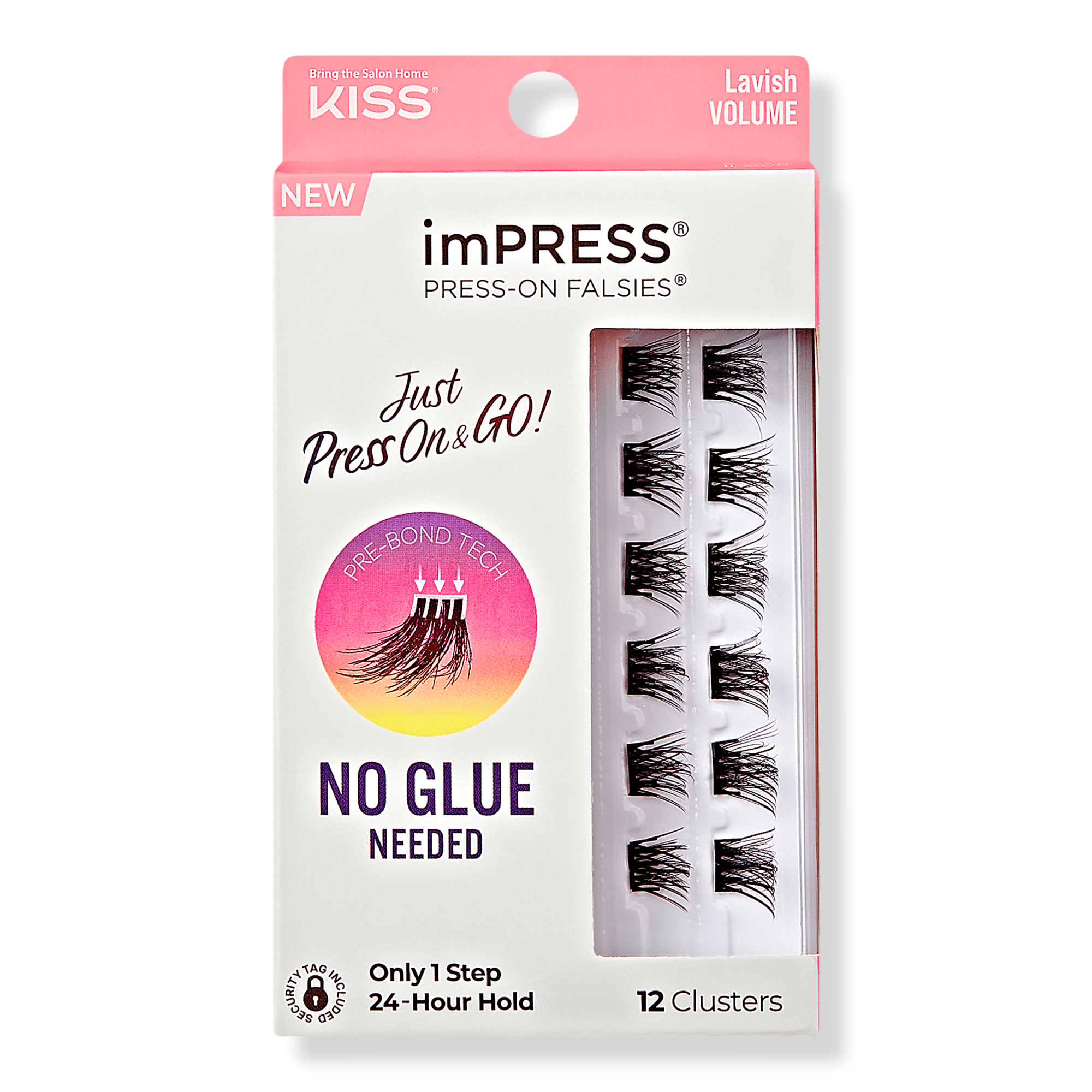 Kiss imPRESS Press-On Falsies Eyelash Clusters, Lavish Volume #1