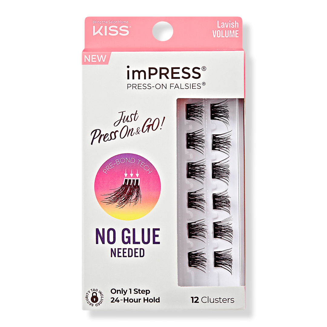 Kiss imPRESS Press-On Falsies Eyelash Clusters, Lavish Volume #1