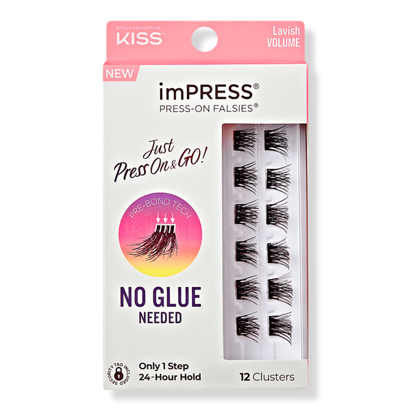 Kiss imPRESS Press-On Falsies Eyelash Clusters, Lavish Volume #1