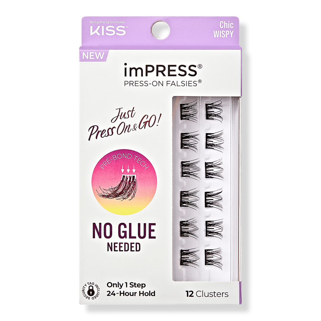 Kiss imPRESS Press-On Falsies Eyelash Clusters, Chic Wispy #1