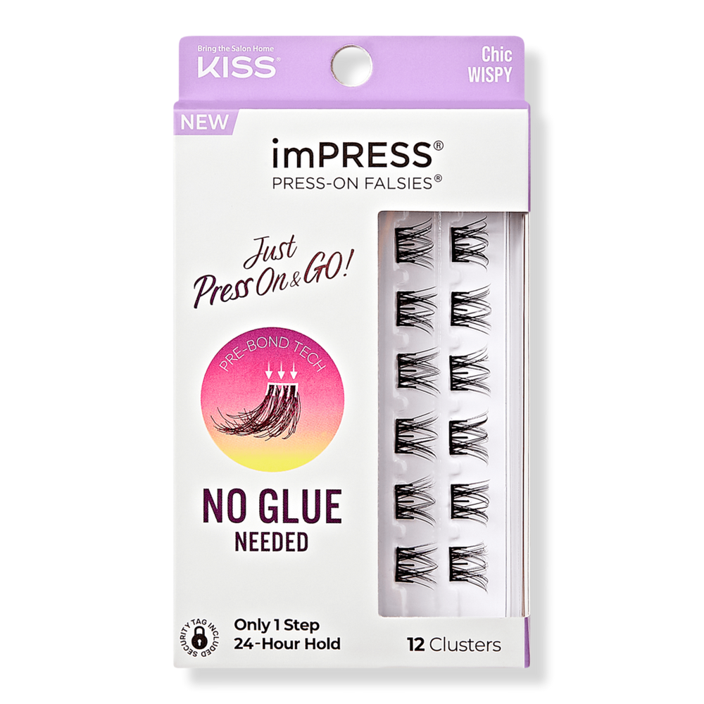 Kiss Impress Press-on Falsies Eyelash Clusters, Chic Wispy