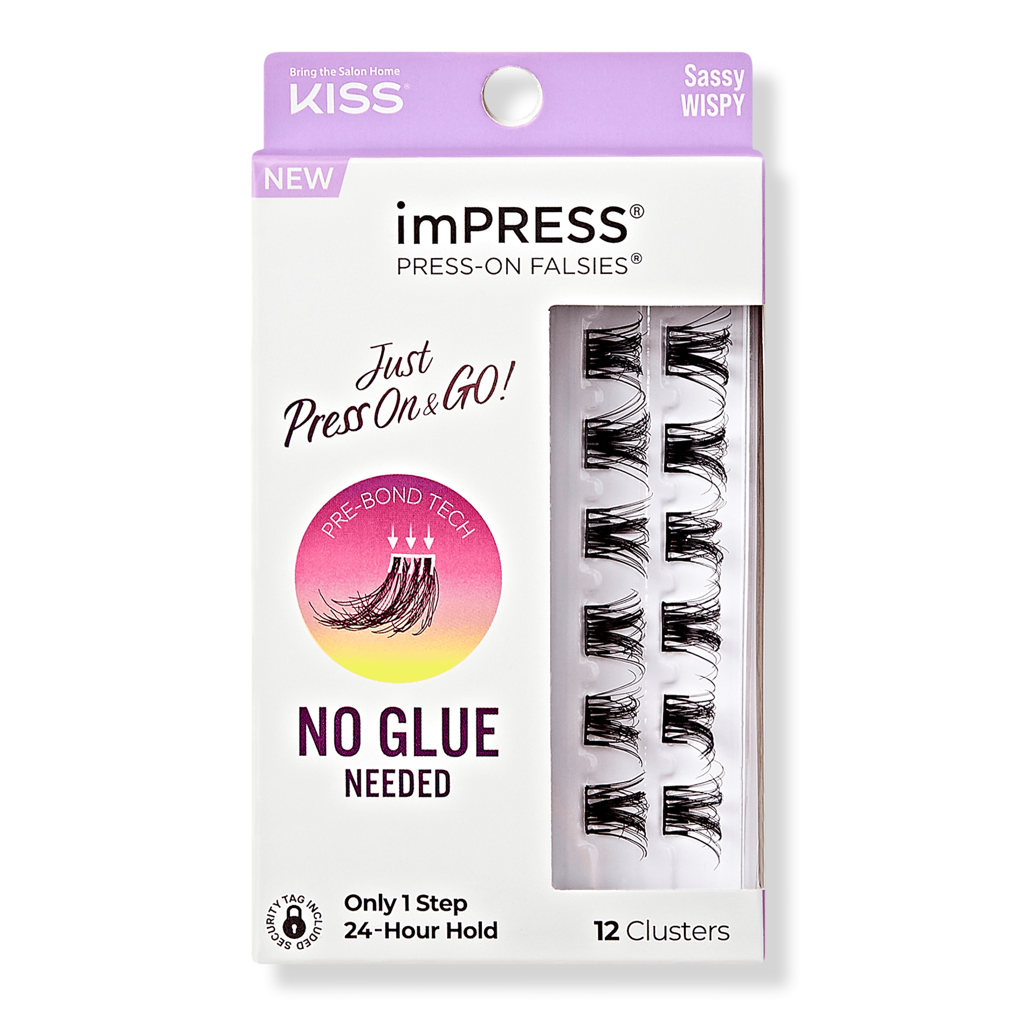 Kiss imPRESS Press-On Falsies Eyelash Clusters, Sassy Wispy #1