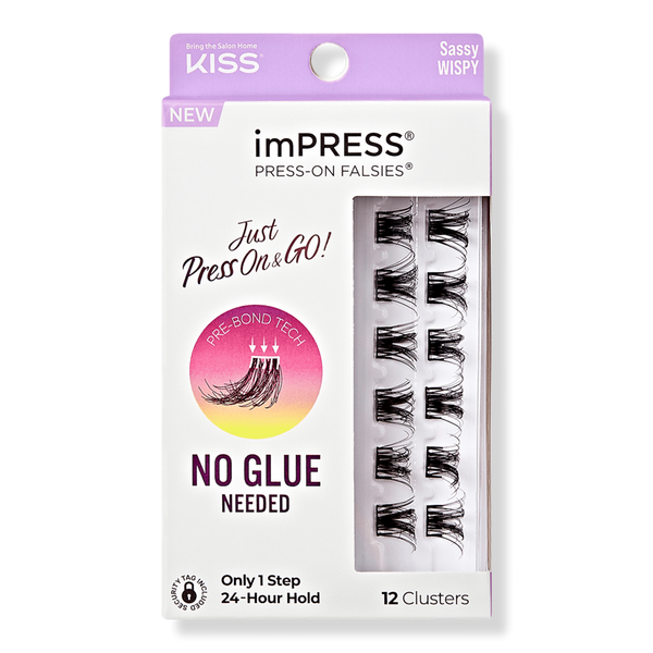 Kiss imPRESS Press-On Falsies Eyelash Clusters, Sassy Wispy #1