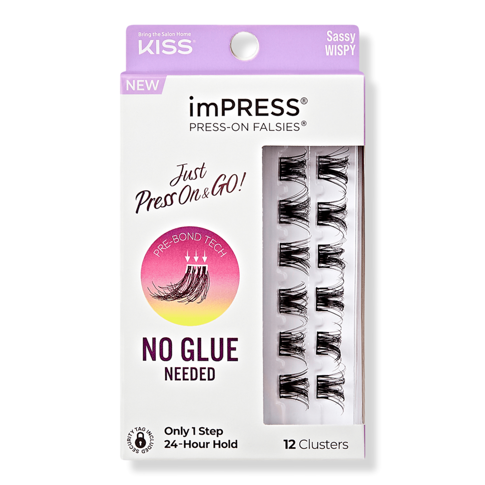 Kiss Impress Press-on Falsies Eyelash Clusters, Sassy Wispy