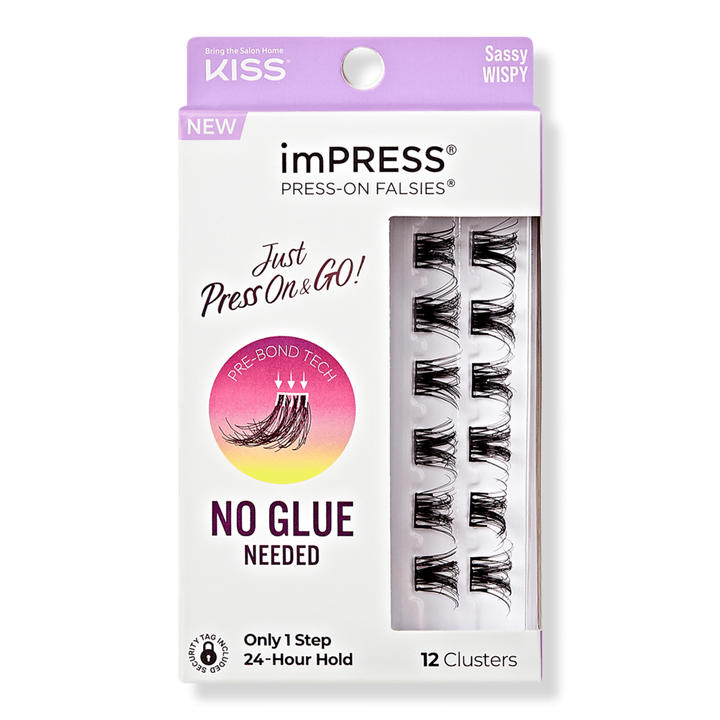 Kiss imPRESS Press-On Falsies Eyelash Clusters, Sassy Wispy #1