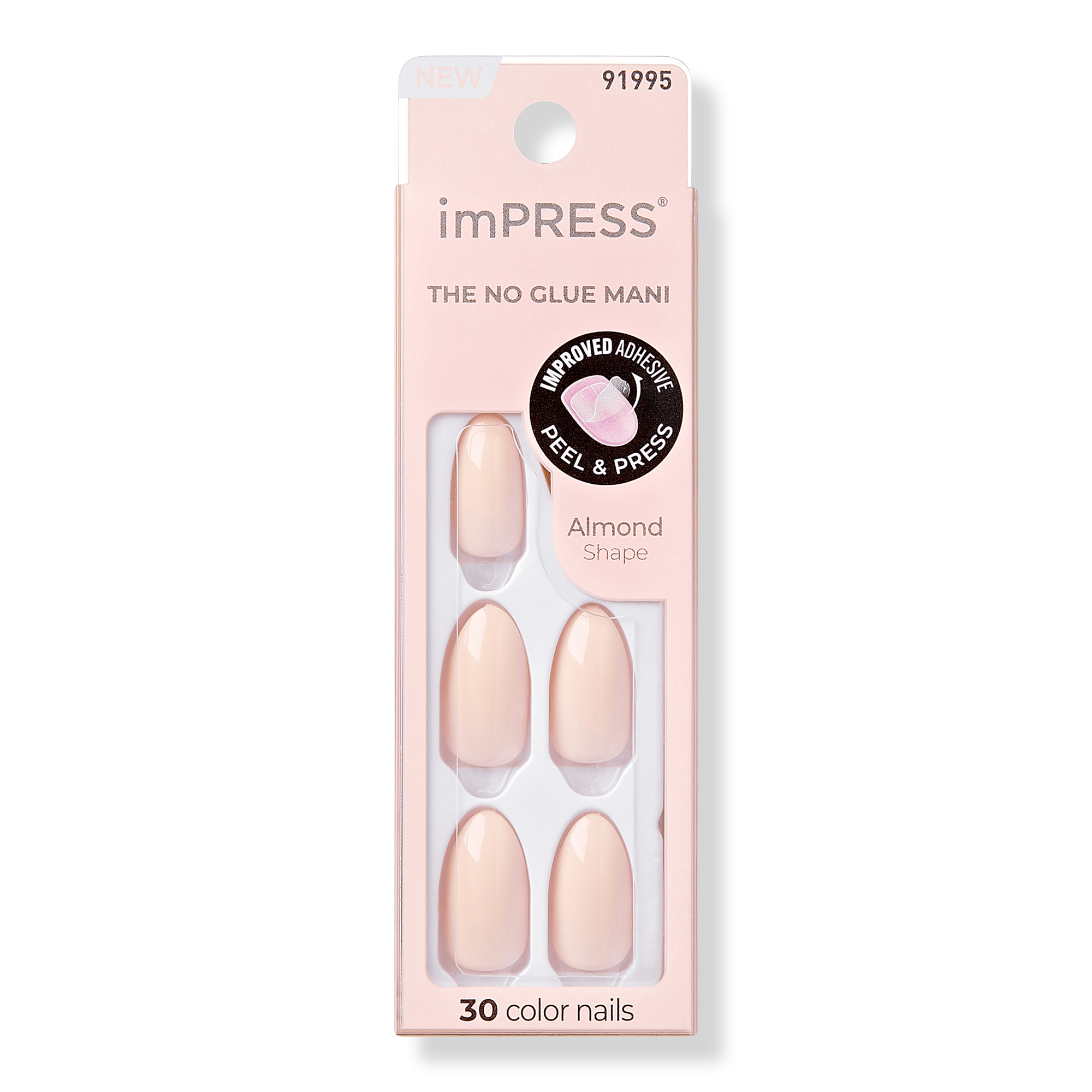 Kiss imPRESS Solid Color Medium Press On Nails #1