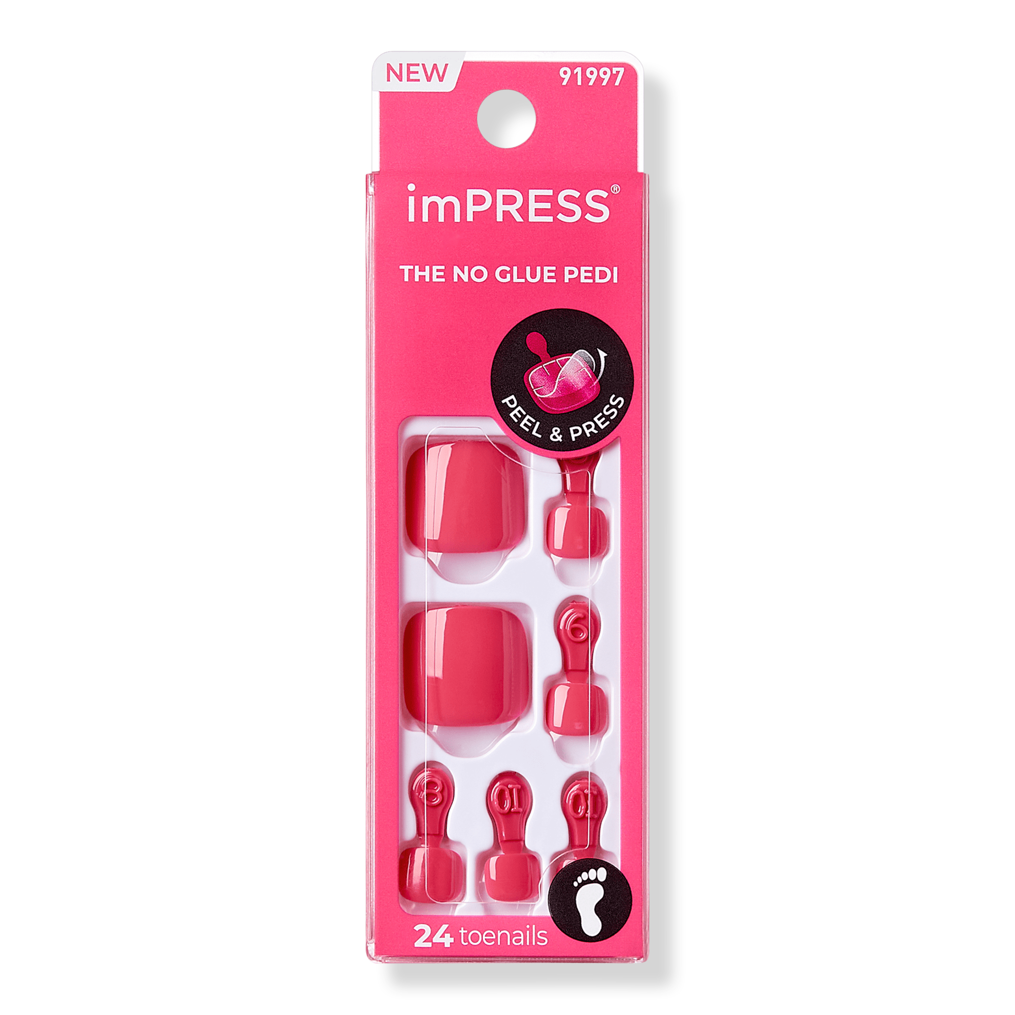 Kiss imPRESS Valentine's Day Free Roundabout Press-On Pedicure Toenails #1