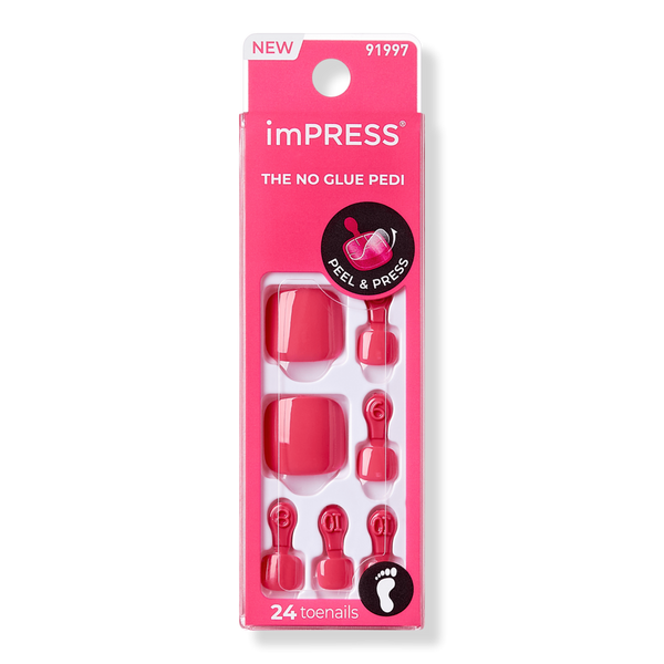 Kiss imPRESS Valentine's Day Free Roundabout Press-On Pedicure Toenails #1