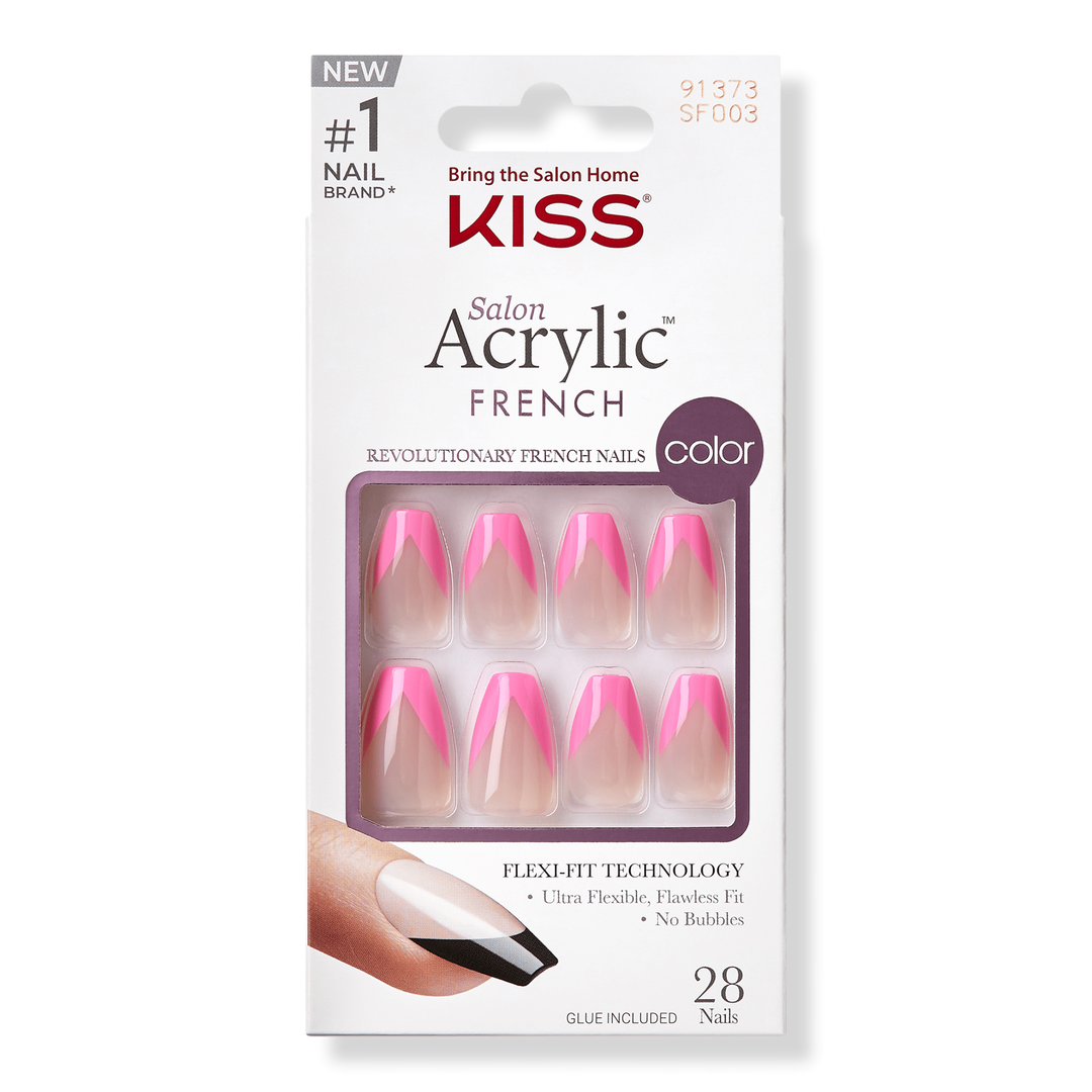Kiss Salon Acrylic French Color Press On Nails #1