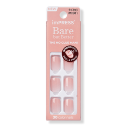 Kiss Impress Bare but Better Short Squoval Press On Nails, Instinct - Instinct