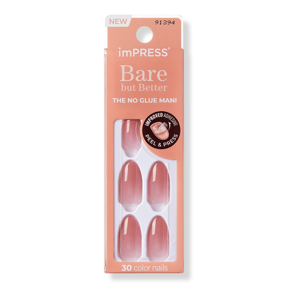 Kiss Impress Solid Color Medium Press On Nails - Serenity In Purple