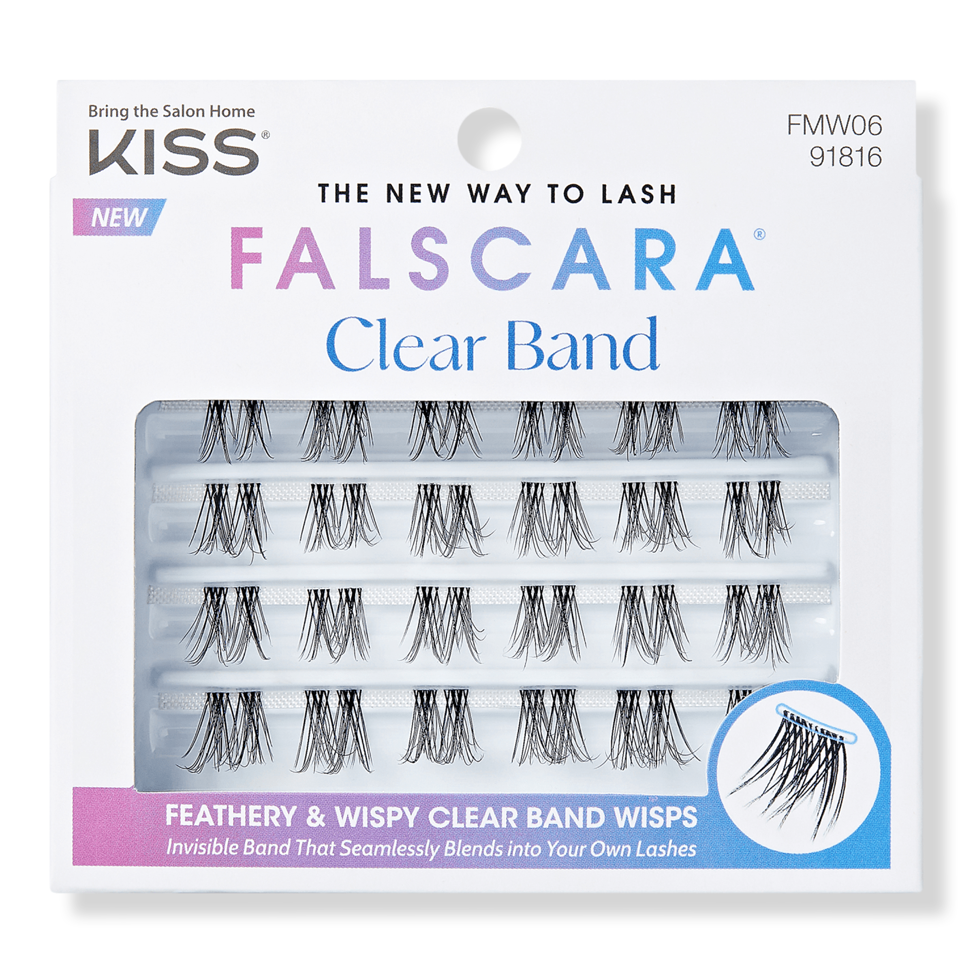 Kiss Falscara False Eyelash Multipack, Clear Band #1