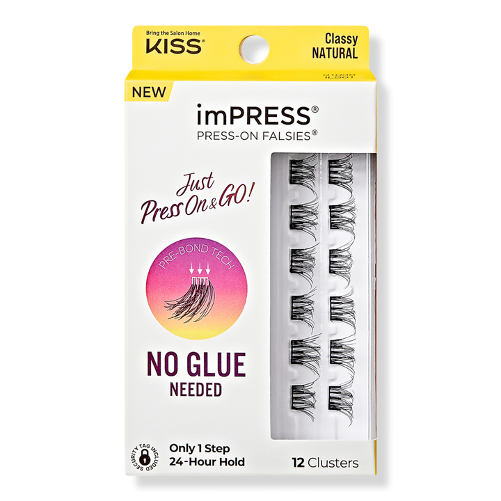 Kiss imPRESS Press-On Falsies Eyelash Clusters, Classy Natural #1