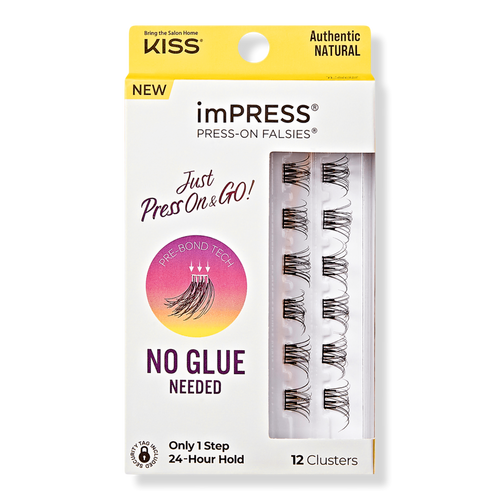 Kiss imPRESS PressOn Falsies Eyelash Clusters, Authentic Natural