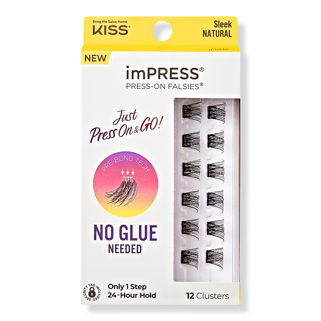 Kiss imPRESS Press-On Falsies Eyelash Clusters, Sleek Natural #1