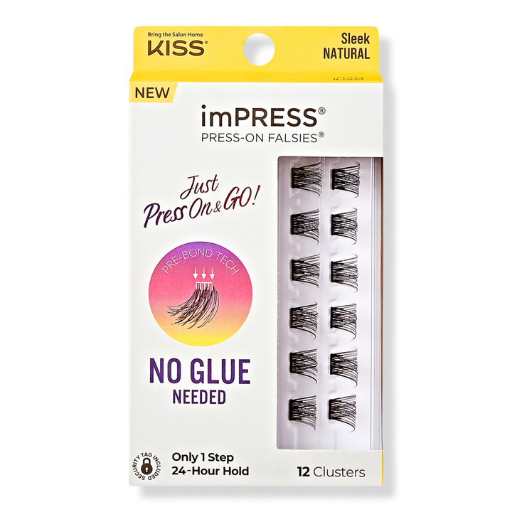 Kiss imPRESS Press-On Falsies Eyelash Clusters, Sleek Natural #1