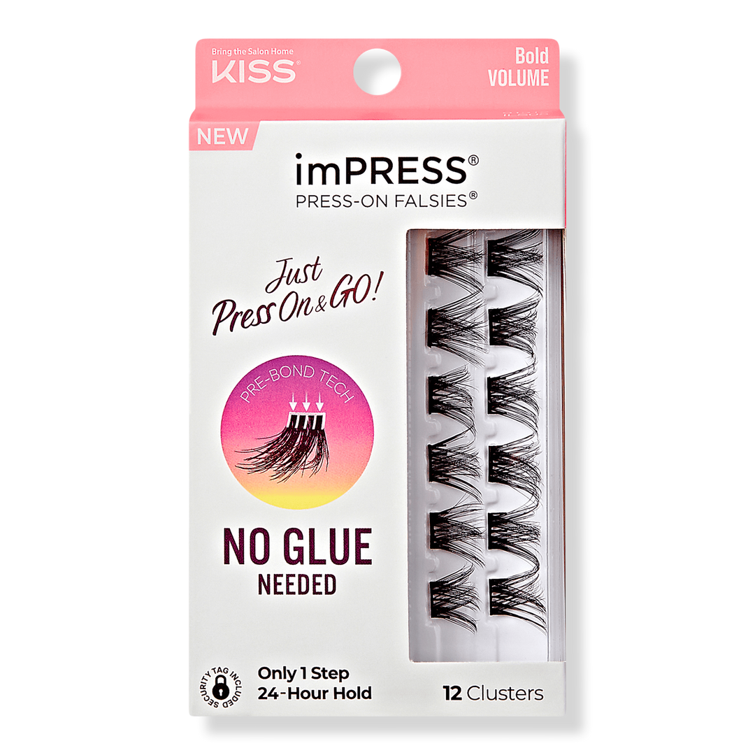 Kiss imPRESS Press-On Falsies Eyelash Clusters, Bold Volume #1