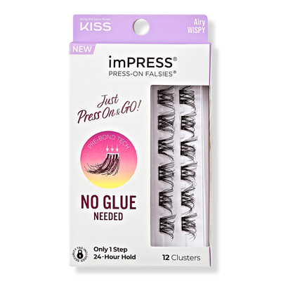 Kiss imPRESS Press-On Falsies Eyelash Clusters, Airy Wispy