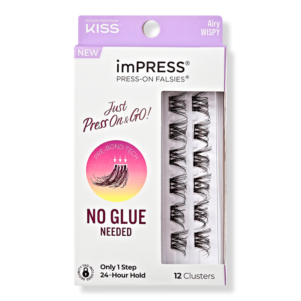 Kiss Impress Press-on Falsies Eyelash Clusters, Airy Wispy