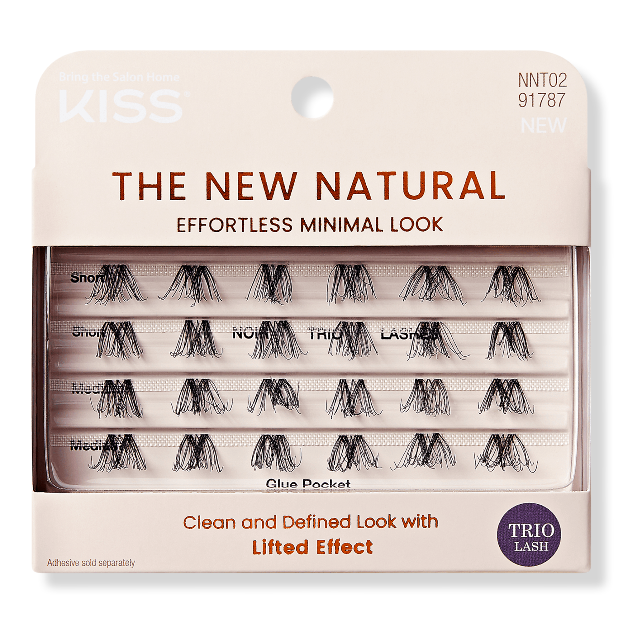 Kiss The New Natural Trio False Eyelashes, Noir #1