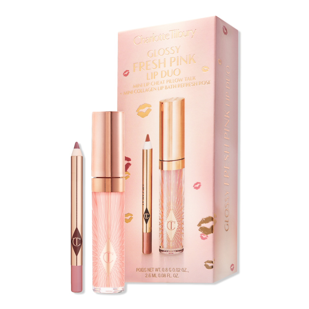 Charlotte Tilbury Mini Glossy Pink Lip Gloss + Lip Liner Set - Fresh Pink
