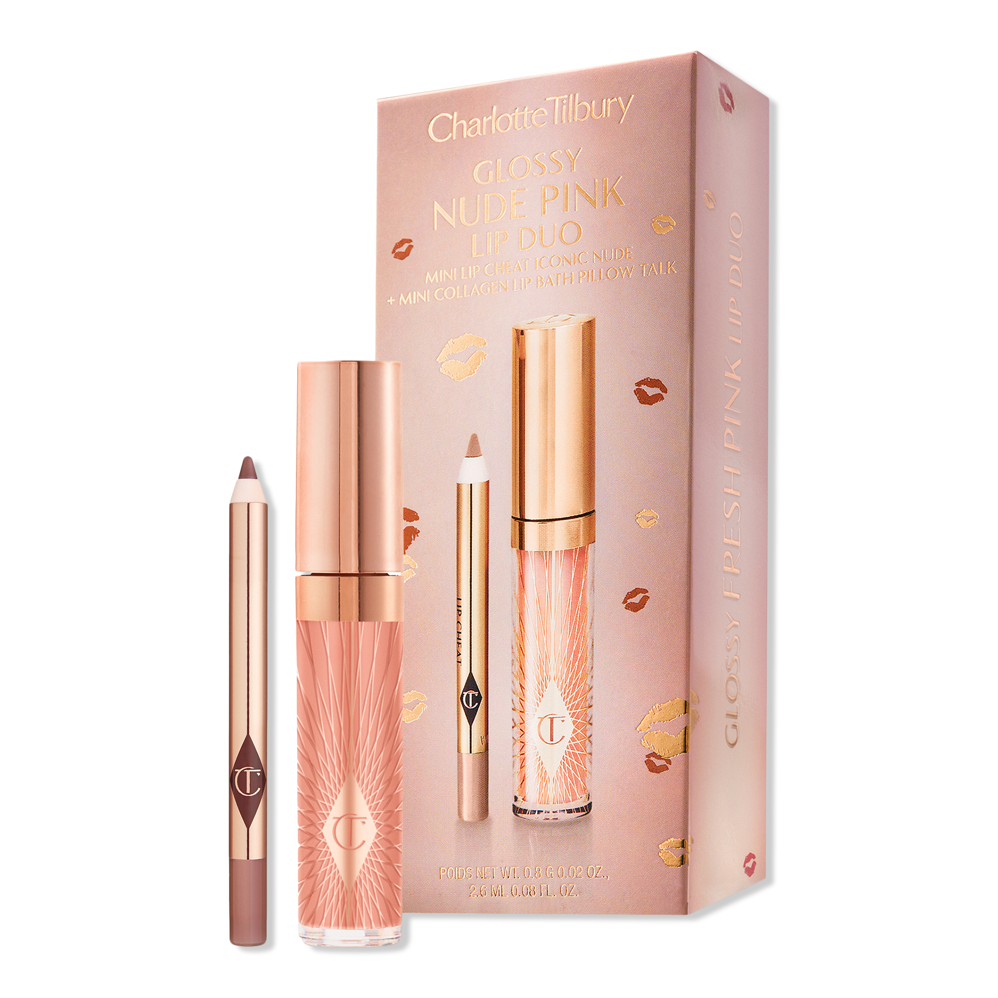 Charlotte Tilbury Mini Glossy Pink Lip Gloss + Lip Liner Set #1