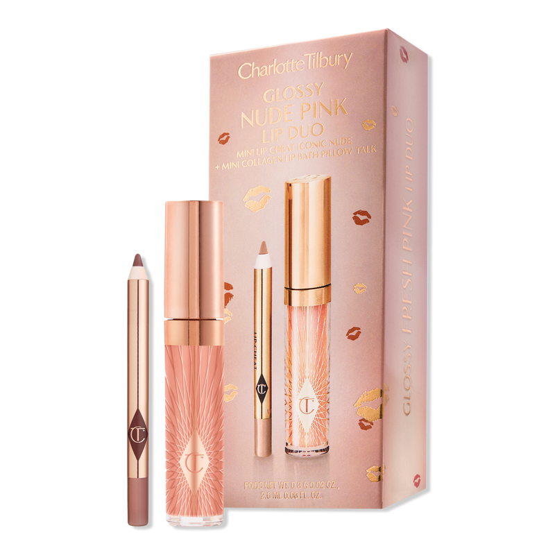 Charlotte Tilbury - Nude Pink Mini Glossy Pink Lip Gloss + Lip