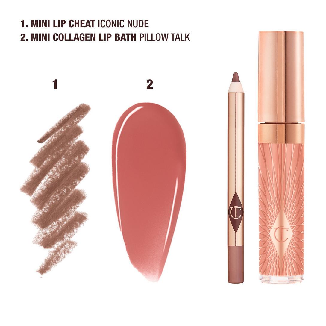 Nude Pink Mini Glossy Pink Lip Gloss + Lip Liner Set - Charlotte Tilbury |  Ulta Beauty