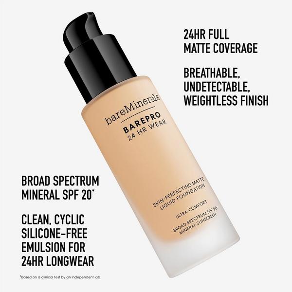 bareMinerals BAREPRO 24HR Wear Skin-Perfecting Matte Liquid Foundation Mineral SPF 20 #8